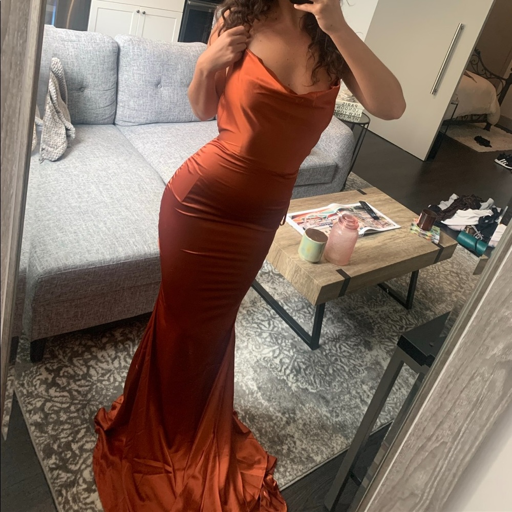 Terracotta Silk Gown